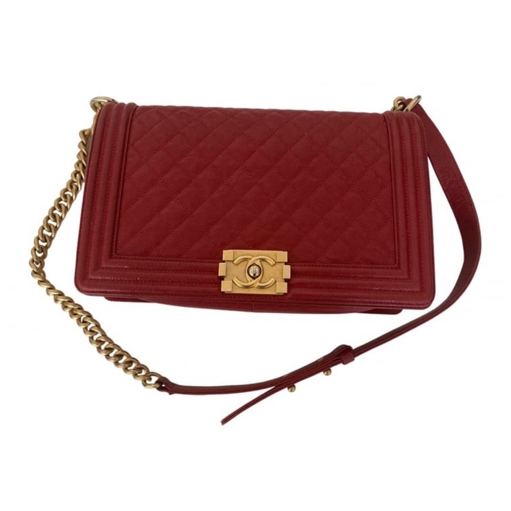 SOLD 
Chanel Red Le Boy Flap Bag New Medium Gold hardwear